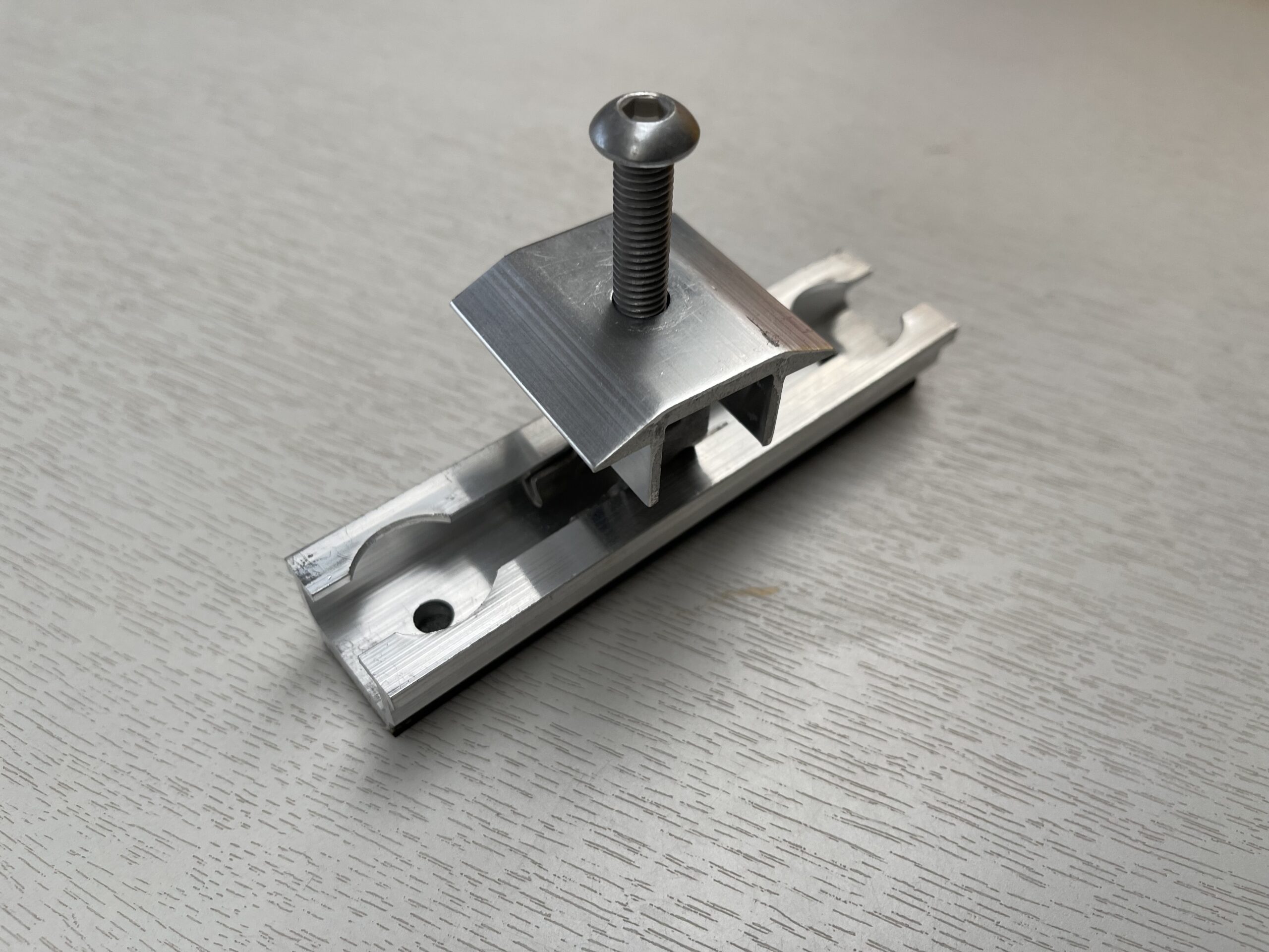 Solar Panel Mounting Rail and Clamp